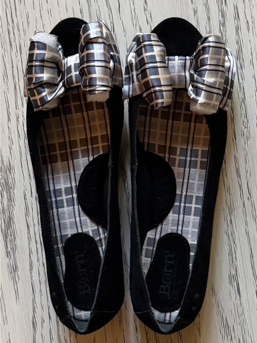 Born Black Suede Ballet Flats Sz 8